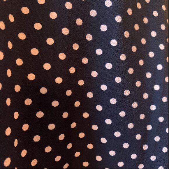 MONTEAU - Polka Dot Button Up Dress Navy Blue short sleeves - medium - Picture 7 of 11